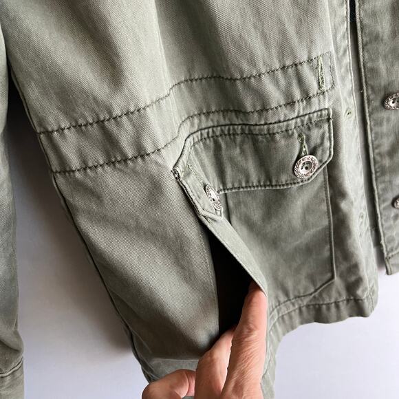VTG Womens Levi's Olive Utility Jacket Hippie Indie Grunge Y2K Boho Gorpcore XL - Picture 5 of 9